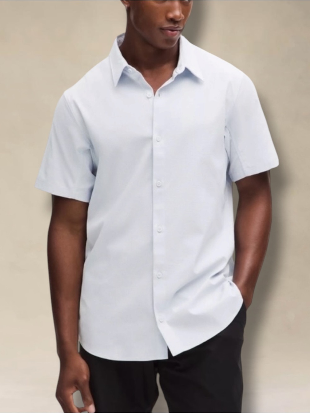 LULULEMON Men’s Performance Short Sleeve Shirt Light Blue Size Medium